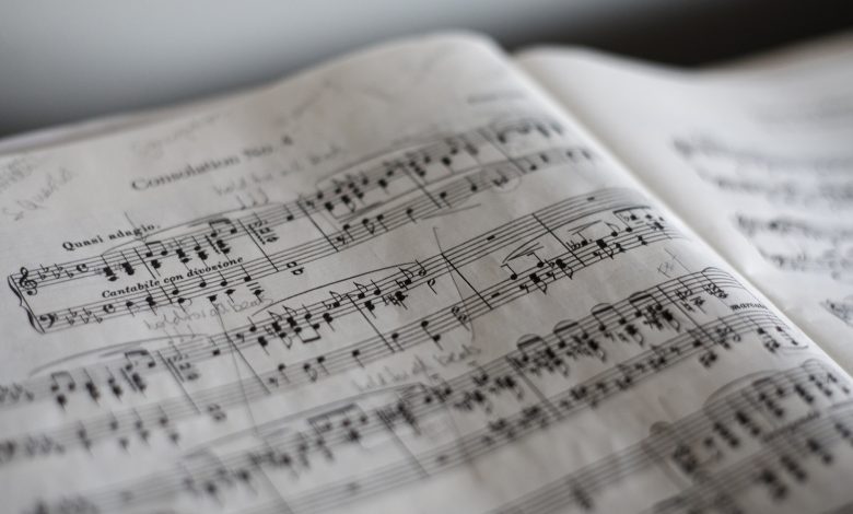 tilt selective photograph of music notes